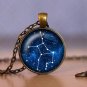 Astrology Photo Cabochon Glass Vintage Bronze Chain Pendant Necklace Cheap lovely cute Necklace