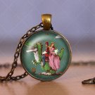 Photo Cabochon Cabochon Glass Vintage Bronze Chain Pendant Necklace