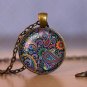 Photo Cabochon Cabochon Glass Vintage Bronze Chain Pendant Necklace
