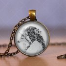 Photo Cabochon Cabochon Glass Vintage Bronze Chain Pendant Necklace