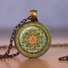 Photo Cabochon Cabochon Glass Vintage Bronze Chain Pendant Necklace