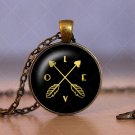 Photo Cabochon Cabochon Glass Vintage Bronze Chain Pendant Necklace