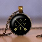 Photo Cabochon Cabochon Glass Vintage Bronze Chain Pendant Necklace