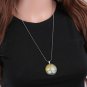 Photo Cabochon Cabochon Glass Vintage Bronze Chain Pendant Necklace