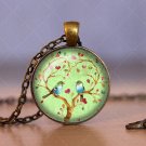 Photo Cabochon Cabochon Glass Vintage Bronze Chain Pendant Necklace