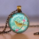 Photo Cabochon Cabochon Glass Vintage Bronze Chain Pendant Necklace