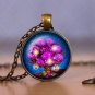 Photo Cabochon Cabochon Glass Vintage Bronze Chain Pendant Necklace