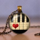 Photo Cabochon Cabochon Glass Vintage Bronze Chain Pendant Necklace