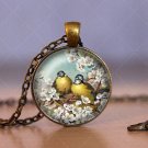 Photo Cabochon Cabochon Glass Vintage Bronze Chain Pendant Necklace