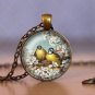 Photo Cabochon Cabochon Glass Vintage Bronze Chain Pendant Necklace