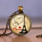 Photo Cabochon Cabochon Glass Vintage Bronze Chain Pendant Necklace