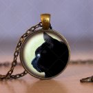 Photo Cabochon Cabochon Glass Vintage Bronze Chain Pendant Necklace