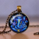 Photo Cabochon Cabochon Glass Vintage Bronze Chain Pendant Necklace