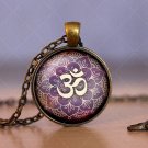 Photo Cabochon Cabochon Glass Vintage Bronze Chain Pendant Necklace