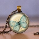 Photo Cabochon Cabochon Glass Vintage Bronze Chain Pendant Necklace