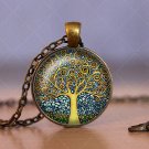 Photo Cabochon Cabochon Glass Vintage Bronze Chain Pendant Necklace