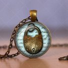 Photo Cabochon Cabochon Glass Vintage Bronze Chain Pendant Necklace