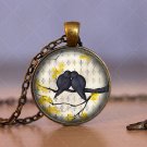 Photo Cabochon Cabochon Glass Vintage Bronze Chain Pendant Necklace