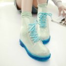 Clear Jelly Color Women Waterproof Rubber Martens Rain Boots Female duck boots Waterproof Shoes