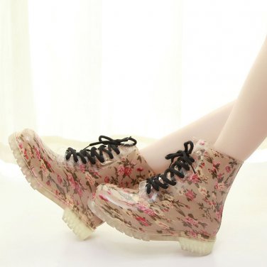 Women Clear Jelly Rain Boots Waterproof Rubber Martens Rain Boots Female duck boots Wellies Shoes