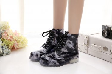 Women Clear Jelly Rain Boots Waterproof Rubber Martens Rain Boots Female duck boots Wellies Shoes