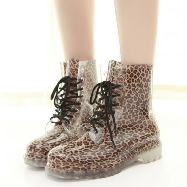 Women Clear Jelly Rain Boots Waterproof Rubber Martens Rain Boots Female duck boots Wellies Shoes