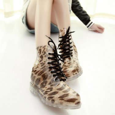 Women Clear Jelly Rain Boots Waterproof Rubber Martens Rain Boots Female duck boots Wellies Shoes