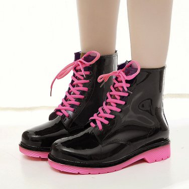 Women Clear Jelly Rain Boots Waterproof Rubber Martens Rain Boots Female duck boots Wellies Shoes