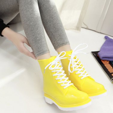 Women Clear Jelly Rain Boots Waterproof Rubber Martens Rain Boots Female duck boots Wellies Shoes