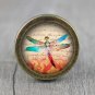 Butterfly Glass Cabochon Bronze cabinet Dresser Knobs pull / Dresser Pull