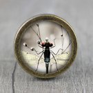 Butterfly Glass Cabochon Bronze cabinet Dresser Knobs pull / Dresser Pull