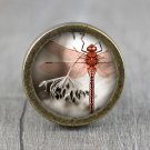 Butterfly Glass Cabochon Bronze cabinet Dresser Knobs pull / Dresser Pull