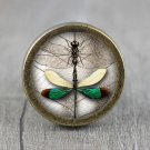 Butterfly Glass Cabochon Bronze cabinet Dresser Knobs pull / Dresser Pull