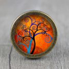Life of Tree Glass Cabochon Bronze cabinet Dresser Knobs pull / Dresser Pull