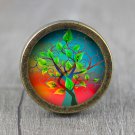 Life of Tree Glass Cabochon Bronze cabinet Dresser Knobs pull / Dresser Pull
