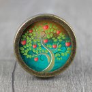 Life of Tree Glass Cabochon Bronze cabinet Dresser Knobs pull / Dresser Pull