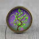 Life of Tree Glass Cabochon Bronze cabinet Dresser Knobs pull / Dresser Pull