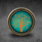 Life of Tree Glass Cabochon Bronze cabinet Dresser Knobs pull / Dresser Pull