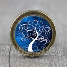Life of Tree Glass Cabochon Bronze cabinet Dresser Knobs pull / Dresser Pull
