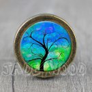 Life of Tree Glass Cabochon Bronze cabinet Dresser Knobs pull / Dresser Pull