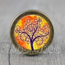 Life of Tree Glass Cabochon Bronze cabinet Dresser Knobs pull / Dresser Pull