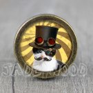 Cat Glass Cabochon Bronze cabinet Dresser Knobs pull / Dresser Pull