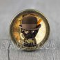 Cat Glass Cabochon Bronze cabinet Dresser Knobs pull / Dresser Pull