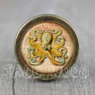 Octopus Glass Cabochon Bronze cabinet Dresser Knobs pull / Dresser Pull