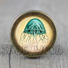 Octopus Glass Cabochon Bronze cabinet Dresser Knobs pull / Dresser Pull