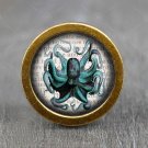 Octopus Glass Cabochon Bronze cabinet Dresser Knobs pull / Dresser Pull