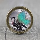 Dragon Glass Cabochon Bronze cabinet Dresser Knobs pull / Dresser Pull