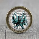 Octopus Glass Cabochon Bronze cabinet Dresser Knobs pull / Dresser Pull