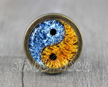Yingyang Glass Cabochon Bronze cabinet Dresser Knobs pull / Dresser Pull