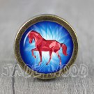 Horse Glass Cabochon Bronze cabinet Dresser Knobs pull / Dresser Pull